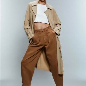 Zara Woman Oversized Khaki Trench Coat